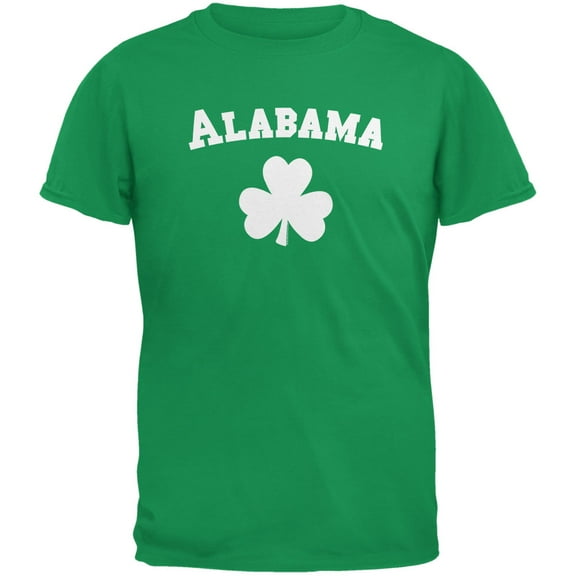 Old Glory Mens St. Patrick's Day Alabama Shamrock Short Sleeve Graphic T Shirt