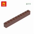 thumbnail image 1 of 25Pcs/Lot 6111 Thick 1x10 Basic Building Blocks Classic Construction Accessories Compatible with Brick Children Gift Box 7.Reddish Brown about 25pcs, 1 of 6
