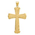 thumbnail image 1 of 14K Yellow Gold Diamond Cut Diagonal Lined Cross Pendant, 1 of 2