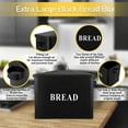 thumbnail image 3 of Extra Large Bread Box with Lid, Metal Bread Storage Container for Farmhouse Kitchen Counterto, 13.1” X 11.81” X 7.2” Inches for Holding 2+ Loaves, Indoor & Outdoor Use, Black, 3 of 7
