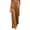 Brown, variant on Womens Casual Stretch Sweatpants Elastic Waist Straight Splited Wide Leg Workout Gym Pants with Pockets