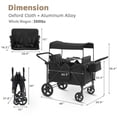 thumbnail image 4 of Wanan Foldable Push-Pull Rod Wagon 2 Seater Stroller with Adjustable Canopy, Black, 4 of 9