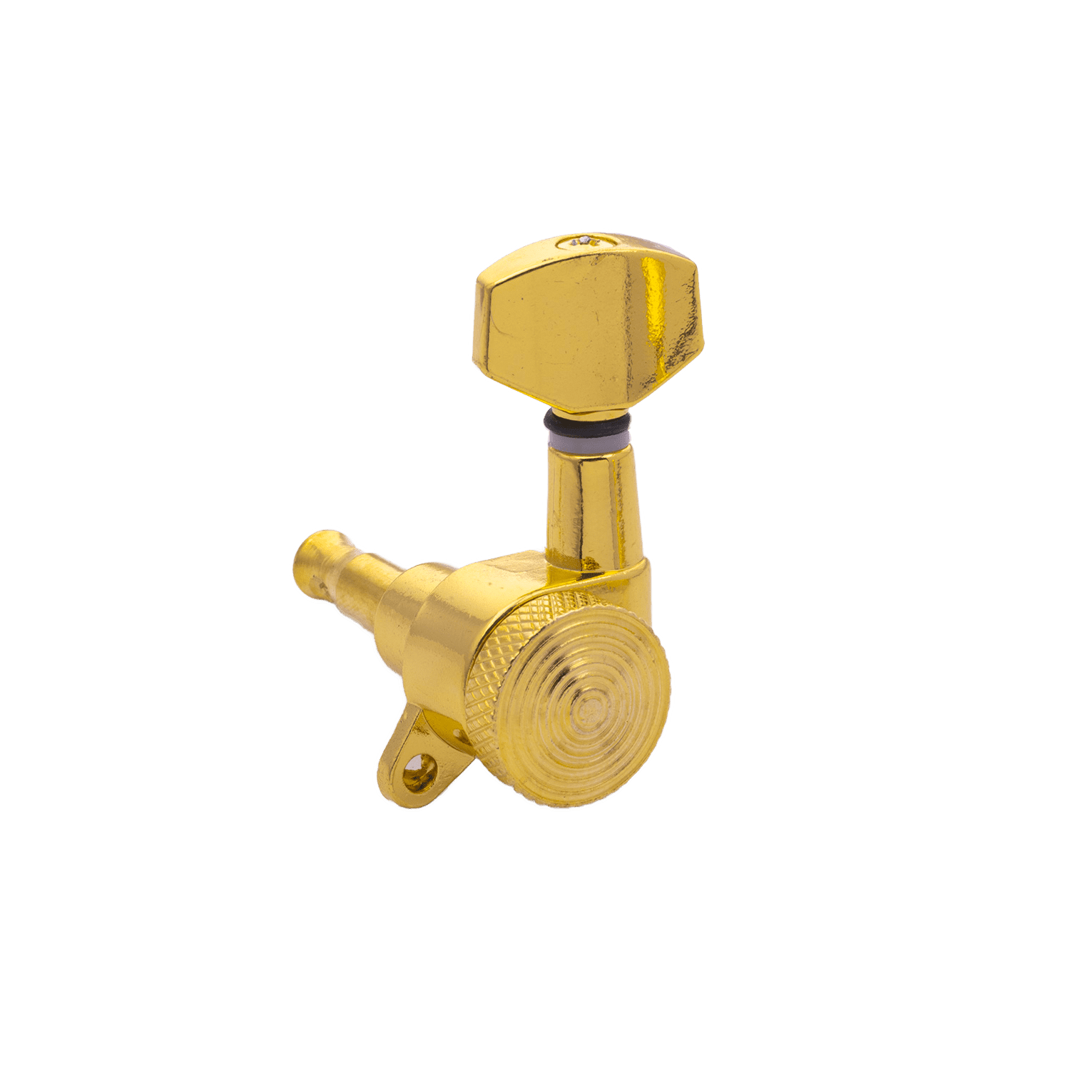 LOOKSEVEN 2L4R Locking Tuning Pegs Set, Threaded Shaft Small Square Head Tuners for Electric Guitar (2 Left 4 Right)-Gold