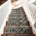 thumbnail image 3 of PURE ERA Soft Stair Treads Pad Cover 8"x30" PVC Cushioned Foam Pads Mat Tape Free Easy Clean(12 Pieces,Charcoal Gray Floral Prints), 3 of 11