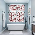 thumbnail image 3 of Red Grey Kitchen Curtains Sets for Windows 36 Inch Length, Geometric Circle Modern Abstract Simple Art Rod Pocket Window Treatments Tier Curtains and Valances Set for Bedroom/Bathroom, 3 of 8