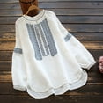 thumbnail image 2 of Abaya Dress for Elegant Women's Long Sleeve Linen Blouse Dress Tunic Style Loose Fit Muslin Top for Casual and Occasions, 2 of 7
