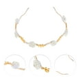 thumbnail image 3 of Unique Bargains 1 Pc Cute White Rose Pearl Headbands for Women Gold Tone, 3 of 6