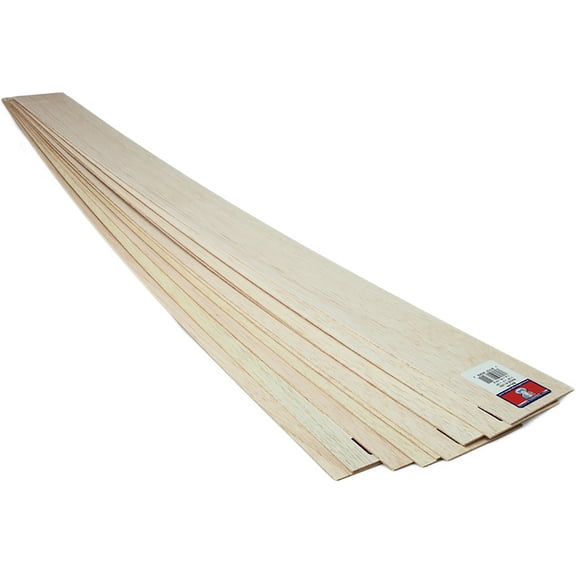 Balsa Sheet, 1/16 X 3 X 36 in, Pack of 20