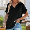 thumbnail image 6 of Womens Summer Tops Short Dolman Sleeve Shirts 2025 Fashion V Neck Outfits Clothes, 6 of 9