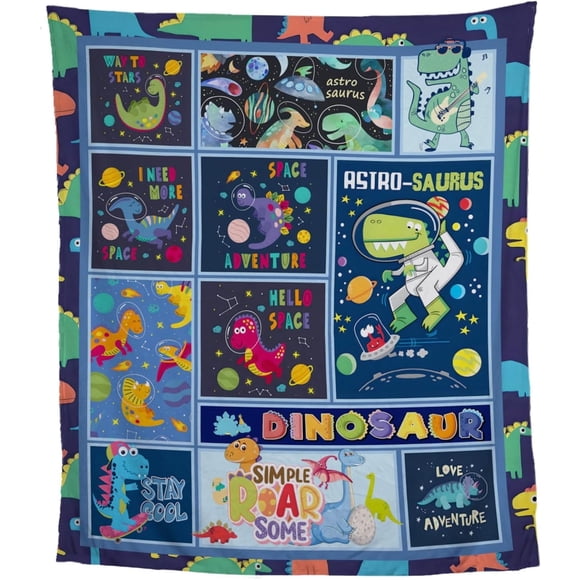 Couverture Dinosaure Mignonne Cadeaux pour Garçons et Filles Ados, Jeté en Flanelle Doux et Confortable pour Tout-Petit pour Salle de Classe et Maison 40"x50 Pouces