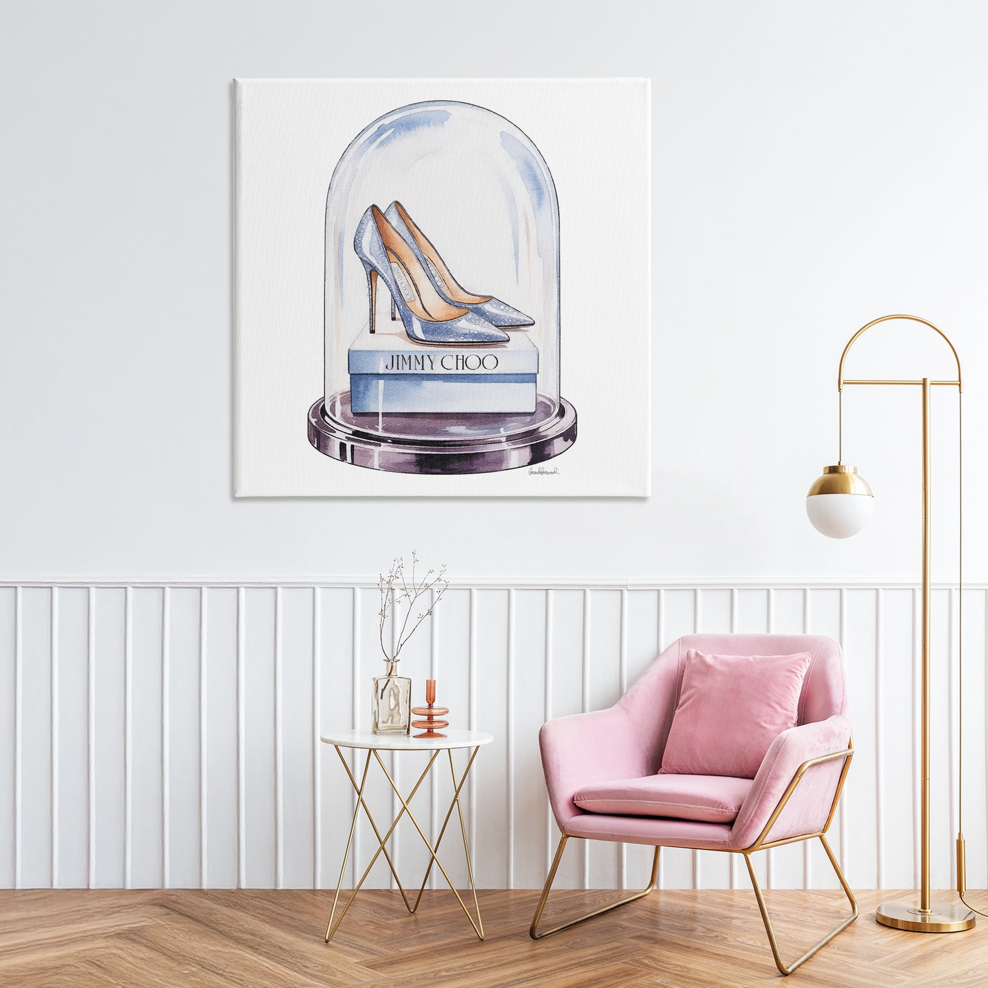 Stupell Industries Elegant Shoes in Bell Jar Canvas Wall Art, design by Amanda Greenwood