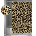 thumbnail image 3 of Extra Long Shower Curtain 72x84 Inch, Leopard Shower Curtain Waterproof Bathroom Decor Farmhouse Brown Animals Art Modern Fabric Bath Curtain Set Accessories with Hooks, 3 of 6