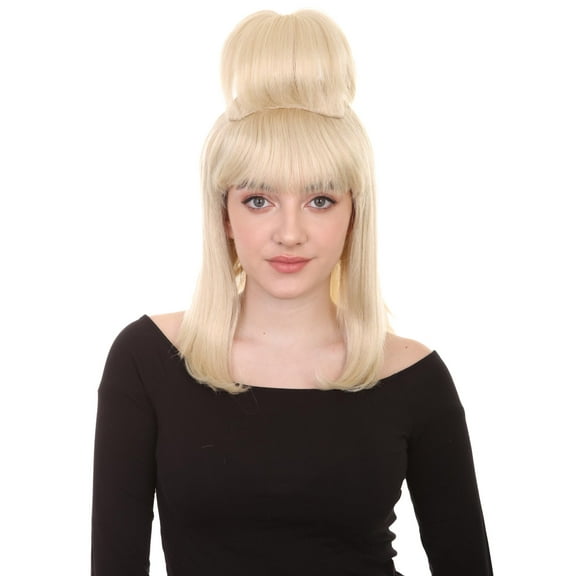 Womens Prom Queen Nightmare Wig | Blond Princess Wig With Bun | Premium Breathable Capless Cap