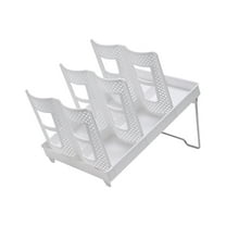 Oggfader White Plastic 6 Compartment Disposable Cup Organizer - Cup Holder Rack with Lid Storage, Easy Assemble for Coffee Station, Kitchen, Office