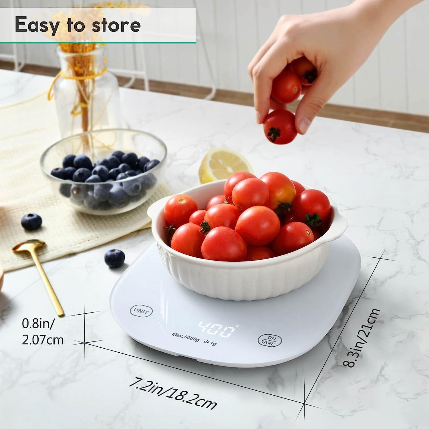 Arboleaf Smart Food Scale, 22lb Digital Food Scale with Nutritional Calculator & App,White