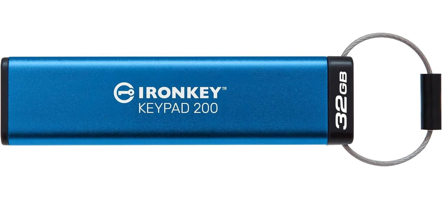 Kingston Ironkey Keypad 200 32GB Encrypted USB | Alphanumeric Keypad | Multi-Pin Access | XTS-AES 256-bit | FIPS 140-3 Level 3 Certified | Brute Force & BadUSB Protection | IKKP200/32GB
