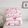 thumbnail image 5 of Manfei Pink Girly Bowtie Full Size Comforter Sets,3D Cartoon Unicorn Bedding Comforter Set,Pink Reversible,3 Pieces,1 Comforter and 2 Pillowcases, 5 of 7