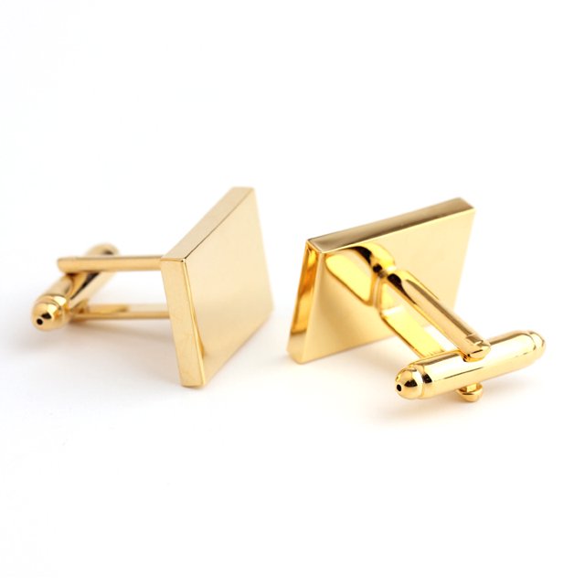 Gemelos rectangulares dorados brillantes para hombre – Gemelos de lujo para hombre con estilo elegante y excelente regalo – Seguro para pieles sensibles – Adecuado para todas las ocasiones, Oro Zefei Wu 9024735068204