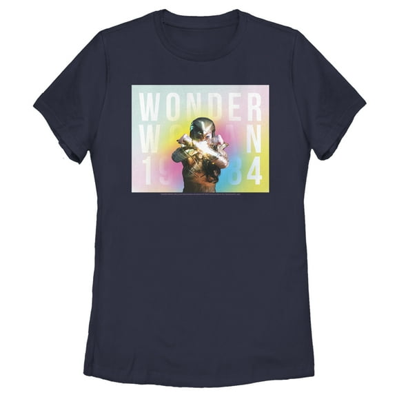 Women's Wonder Woman 1984 Energy Wave  Graphic Tee Navy Blue Large