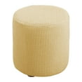 thumbnail image 1 of Funda para reposapiés otomano redondo con base elástica para almacenamiento en la sala de estar Funda para silla redonda beige, 1 of 7
