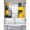 thumbnail image 5 of Abstract Color Block Sheer Curtains 54 Inches Long 2 Panels Yellow Block Gradient Gray Modern Light Filtering Semi Sheer Window Curtains Drapes for Bedroom Living Room 52"x54", 5 of 7