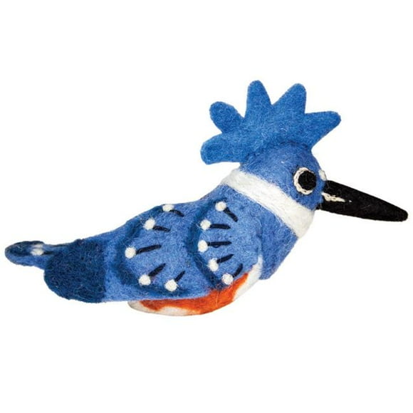 Wild Woolies-G DZI483040000 Ceinturé Kingfisher Wild Woolies Feutre Oiseau Ornement de Jardin
