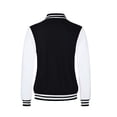 thumbnail image 6 of Breezora Women Loose Striped Long Sleeve Button Down Baseball Jacket Rib Cuff with Side Pockets Fall, 6 of 7