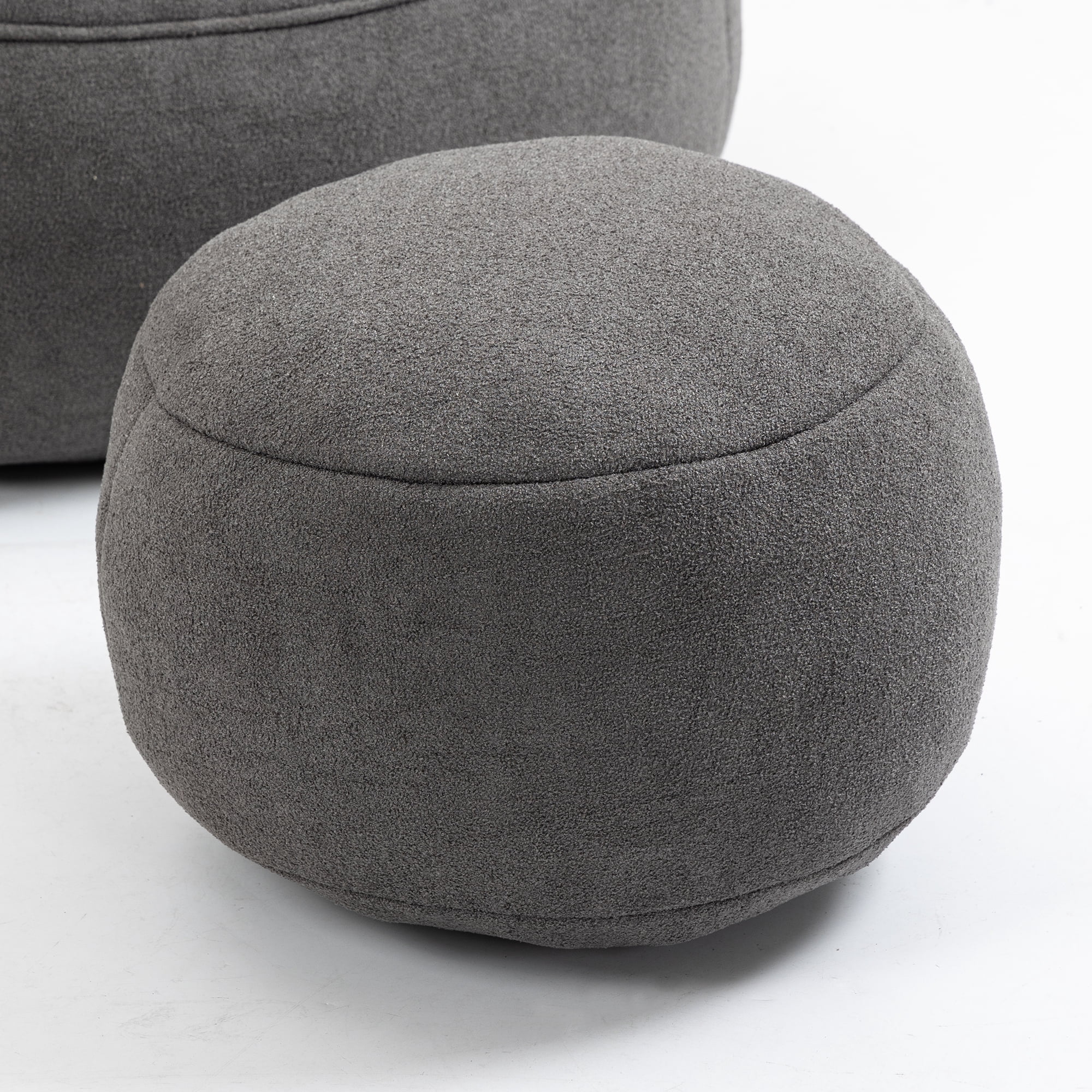 Bean Bag Chair, Comfy Bean Bag Sofa with Back Support and Footrest, Bean Bag Chair for Adults and Kids, Stuffed Floor Sofa for Living Room, Bedroom, Apartment, Gray