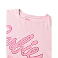 thumbnail image 4 of Barbie Womens Pink Short Sleeve Long Leg Pyjama Set, 4 of 5
