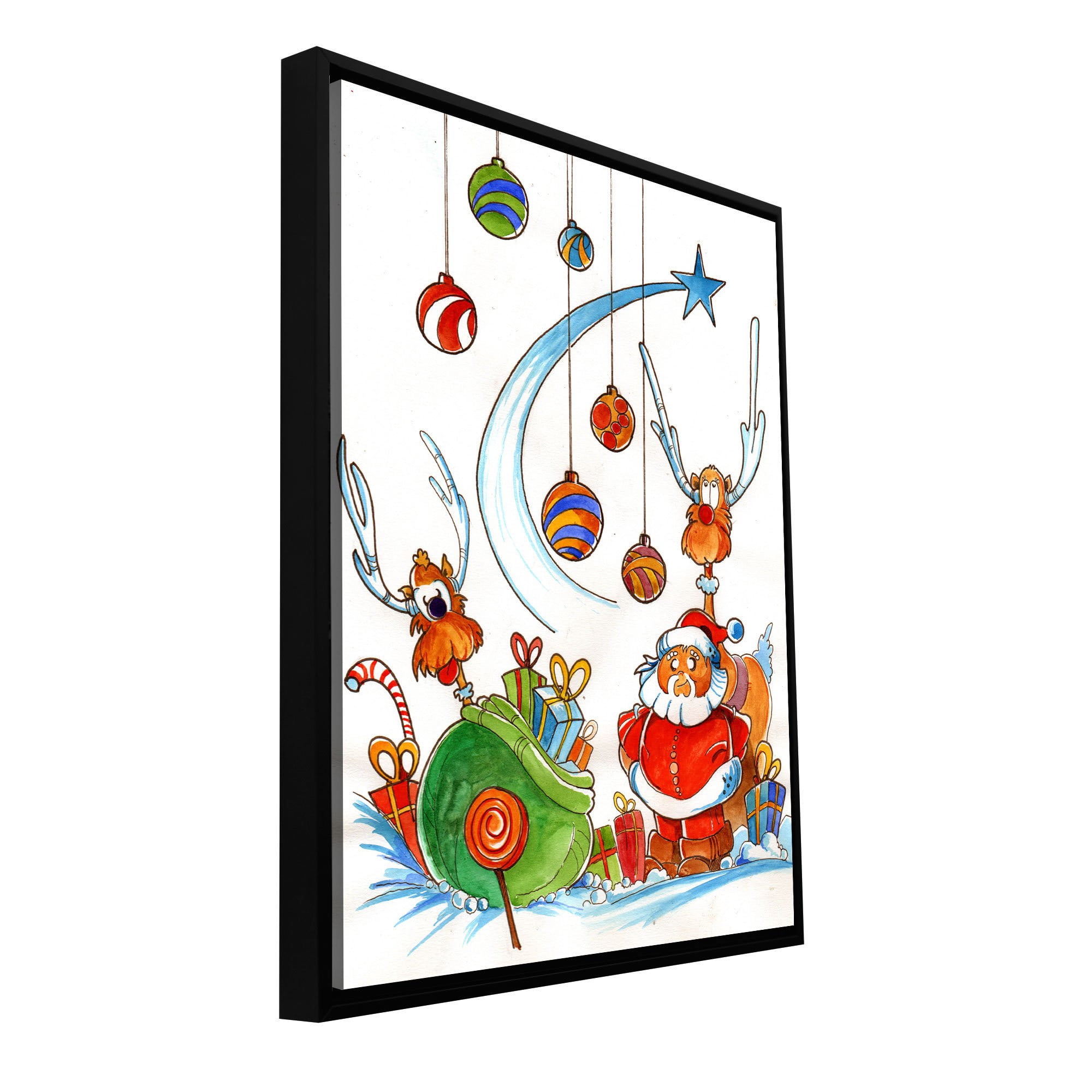 ArtWall Luis Peres "Santaclausgang" Floater Framed Gallery-Wrapped Canvas