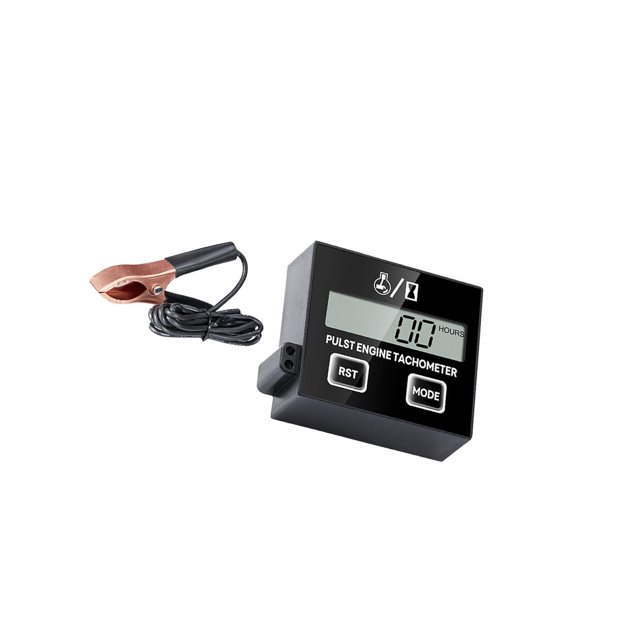 stanreset Digital Tachometer Small Engine Tachometer RV Button Double Tractor for Saw Chain Double Button 5.2x4.66x1.9cm