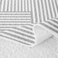 thumbnail image 5 of Castle Fairy Minimalist Stripes Twin Quilt Set 2 Pieces,Geometric Thin Line Texture Twin Coverlet Set,Light Gray White,1 Bedspread and 1 Pillowcase, 5 of 7