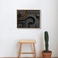 thumbnail image 3 of Nawypu  Framed Canvas Print Wall Art Black Gray 3D Tribal Geometric Pattern Abstract Shapes Illustrations Modern Art Minimal Chic Relax/Calm for Living Room, Bedroom, Office, 3 of 4