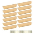 thumbnail image 1 of Uxcell 12 Pack Beech Wood 3.78" Hole Spacing Cabinets Drawer Pulls Handles with Screws, 1 of 6