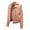 Pink, variant on Faux Leather Asymmetric Zip Moto Jacket for Women, Lapel Collar Long Sleeve, Slim Fit Fall Winter Outerwear, 1 Piece, S-XXXL, Plus Size Friendly
