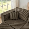 thumbnail image 3 of 94.1" modular Sectional Sofa,Compressed Corduroy couch, Comfy Compression Sofa for small spaces, Brown, 3 of 9