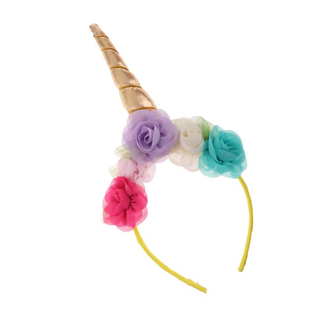 Diadema De Cuerno De Con Accesorio Decorativo Para El Cabello De Floral do Macarena Unicorn Horn Horn Hairband