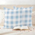 thumbnail image 2 of Outdoor Pillow Covers Simple Spring Blue White Lattice Waterproof Pillow Cases 16x16 Set of 2, Farmhouse Simplistic Gingham Throw Pillow Cover Pillowcase for Patio Balcony Couch Garden, 2 of 9
