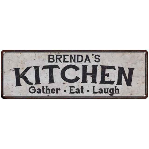 BRENDA's Kitchen Rustic Chic Decor Gift 8x24 Sign 108240051412