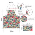 thumbnail image 7 of Pioneer Flower Floral Print Pattern Apron-Garden Aprons for Women with Pockets-Cotton Linen Waterproof Kitchen Cooking Gardening Aprons Adjustable for Kitchen,Cooking,BBQ and Salon 33x27 Inch, 7 of 7