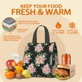 thumbnail image 5 of Pioneer Flower Floral Print Pattern Insulated Lunch Bag for Women & Adults,Large Portable Soft Cooler Lunch Bag,Thermal Food Storage Tote with Pearl Cotton,8.66L,8.75x5.75x9.5 Inch, 5 of 6
