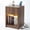 Walnut Brown, variant on Fluted Nightstand with Charging Station and LED Light, Mid Century Modern Bedside Table with Drawer and Open Storage Shelf, Rounded Corners End Table for Bedroom Living Room, Walnut Brown