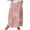 Pink, variant on Mrat Plus Size Skirts for Women Women's Casual Retro Floral Skirts Linen Elastic Waist Pleated Maxi Skirt with Pockets Plus Size Skirts S-242 Khaki L