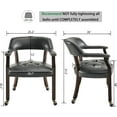 thumbnail image 2 of MODERION Solid Wood  Caption's Chairs,Dinning Chairs with Wheels and Arms, Office Desk Chairs, Classic Swivel Accent Chairs with Upholstered,Dinner Chairs, 31.5¡±H for Living Room Gray SY1318GY, 2 of 18