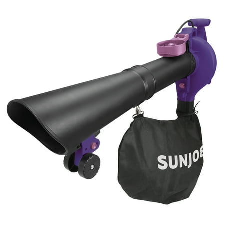 Sun Joe SBJ606E-GA-PRP 4-in-1 Electric Blower | 250 MPH · 14 Amp | Vacuum · Mulcher · Gutter Cleaner (Purple)