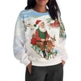 thumbnail image 4 of Women's Ugly Christmas Sweatshirt Funny Xmas Tree Graphic Long Sleeve Round Neck Loose Holiday Pullover Shirt, 4 of 6