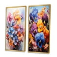 thumbnail image 3 of Designart "Multicolored Acrylic Representing Pansies I" Pansies Framed Wall Art Set Of 2 - Multi-Color Floral Framed Canvas Set For Living Room Decor, 3 of 7