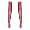 thumbnail image 4 of LiiYii Long Dance Gloves Rhinestone Women Mesh Sparkly Opera Gloves For Party Halloween Costumes Burgundy One Size, 4 of 7