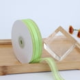 thumbnail image 3 of Cinta de organza verde transparente de 50 yardas y 1 pulgada de ancho, de gasa a rayas, de malla transparente, con borde dorado metálico, a granel., 3 of 9