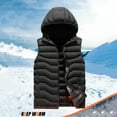 thumbnail image 1 of Men's Detachable Cap Fashion Casual Solid Color Zipper Pockets Sleeveless Hooded Fleece Waistcoat, 1 of 9